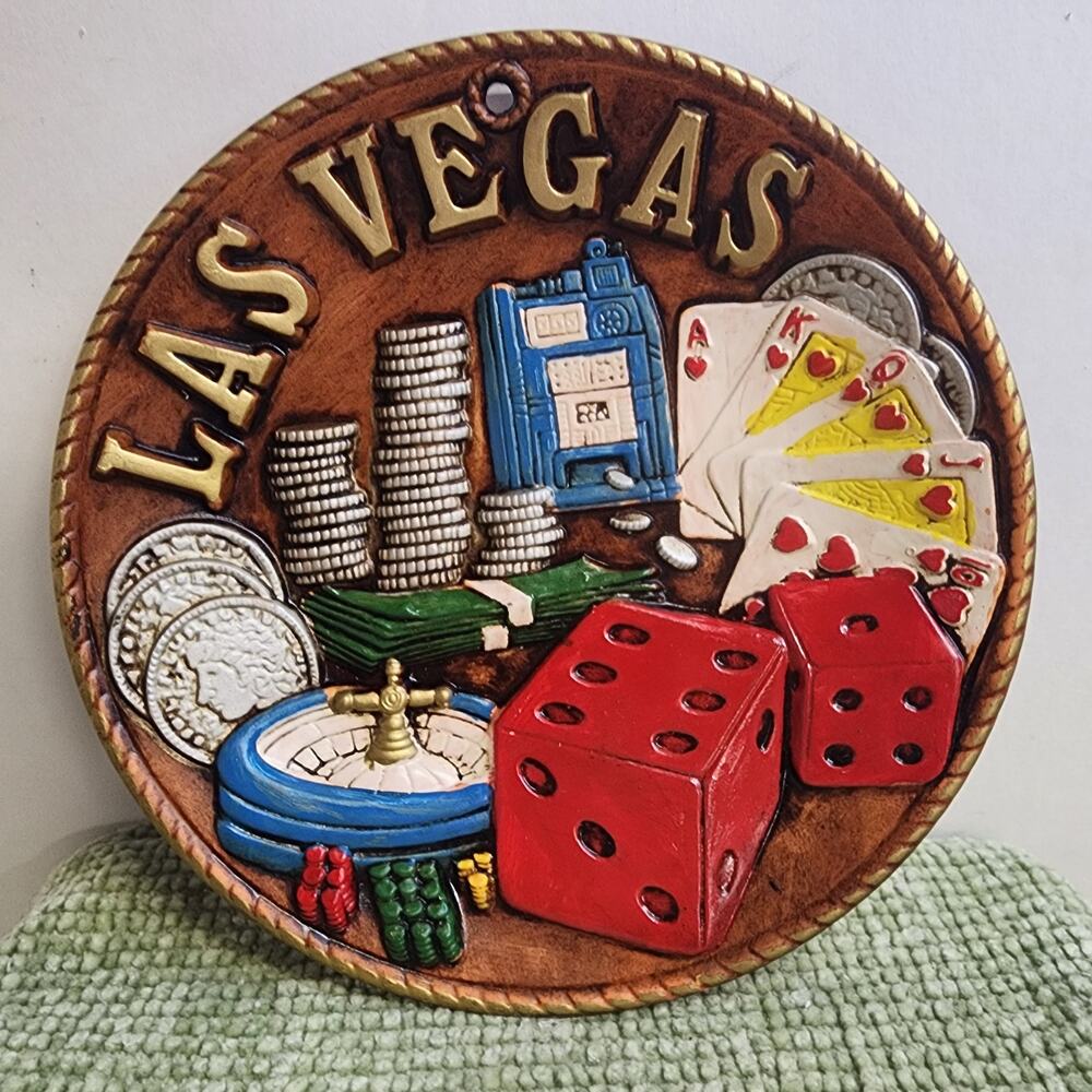 Vintage Las Vegas Themed Wall Decor Karol Western 1984